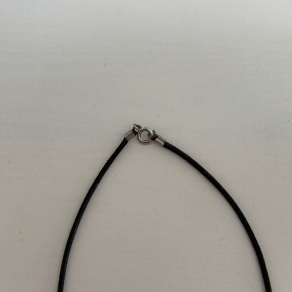 Vintage MCM Black and Silver Tone Necklace with Pendant - Picture 3 of 4